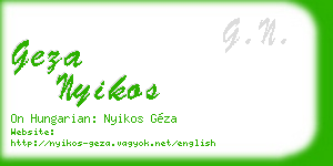 geza nyikos business card
