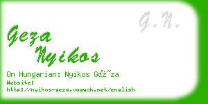 geza nyikos business card